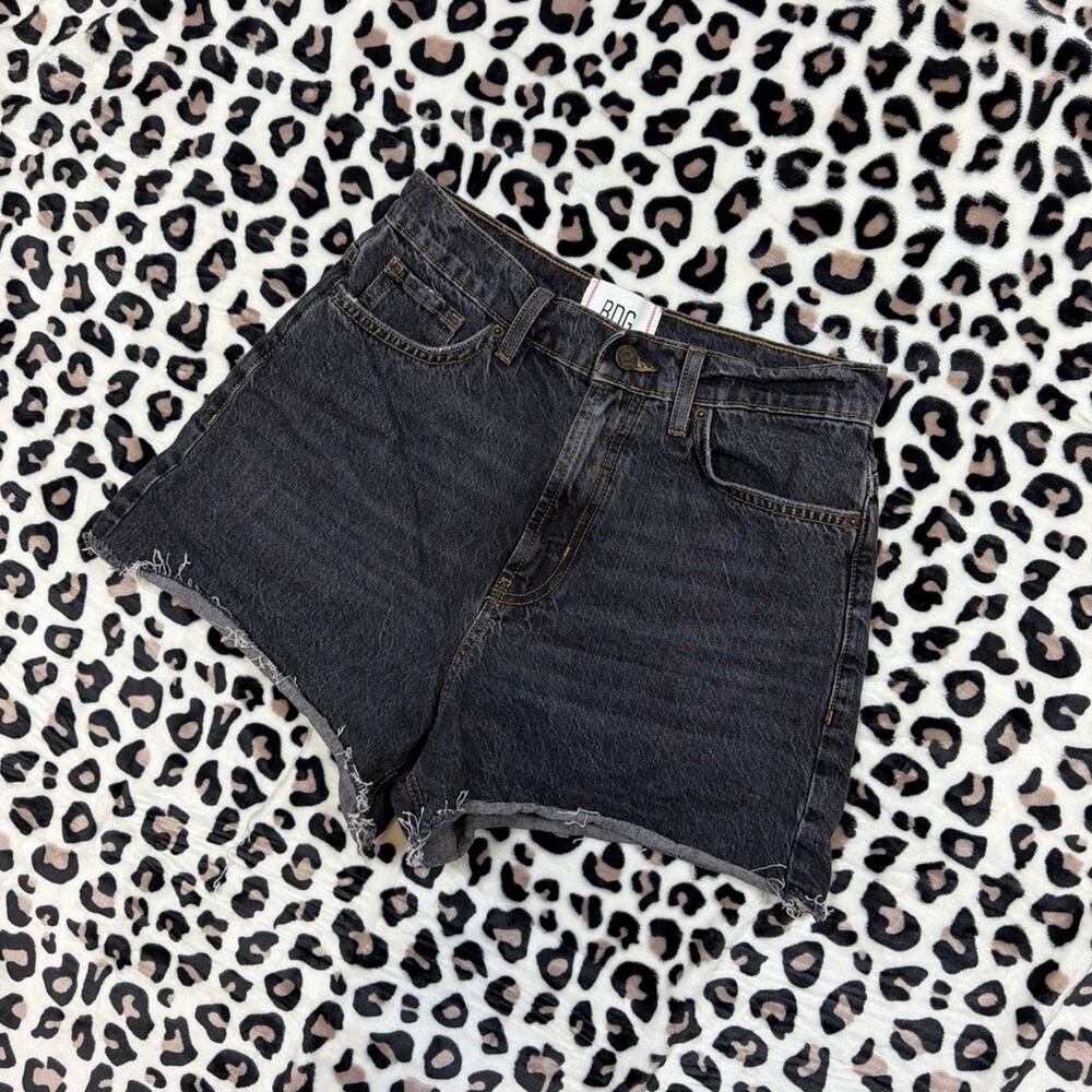 BDG Urban Outfitters Black Wash High Rise A-Line Denim Cutoff Shorts Size 28